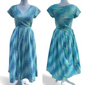 Eshakti fit & flare cotton midi pockets dress XS 0